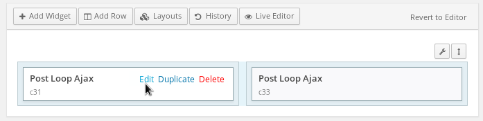 Placement, Widget back-end by Page Builder SiteOrigin