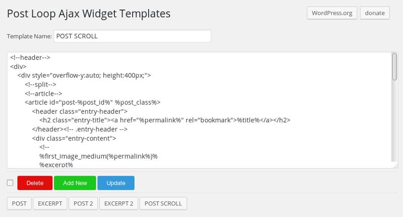 Template Editor
