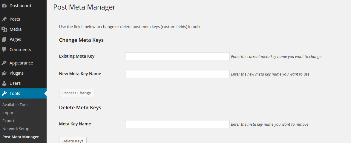 The Post Meta manager for WordPress interface.