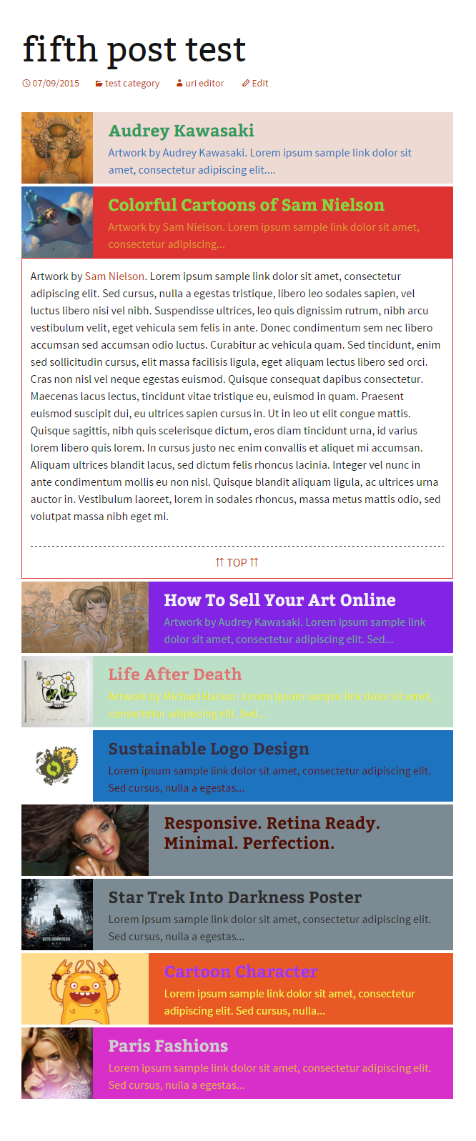 Display of widget on click. Accordion behaviour.