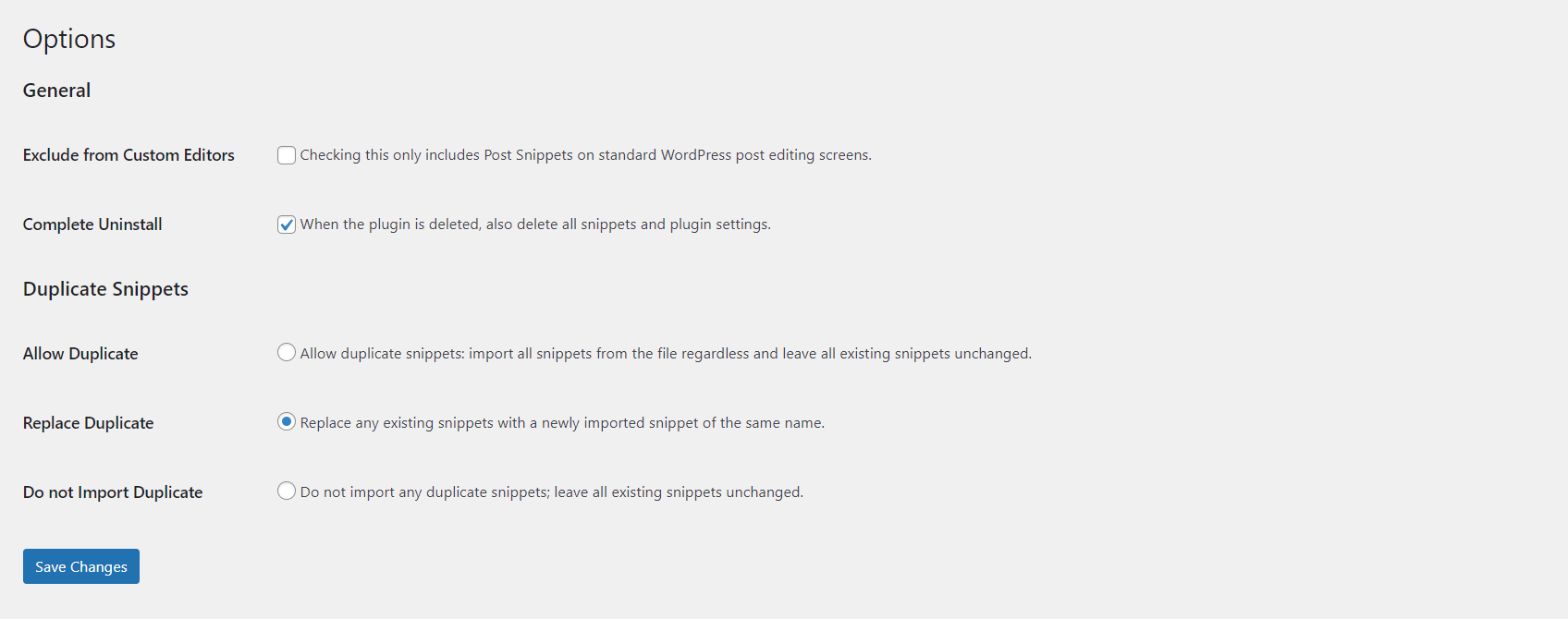 The convenient button for Post Snippets in the WordPress editor.