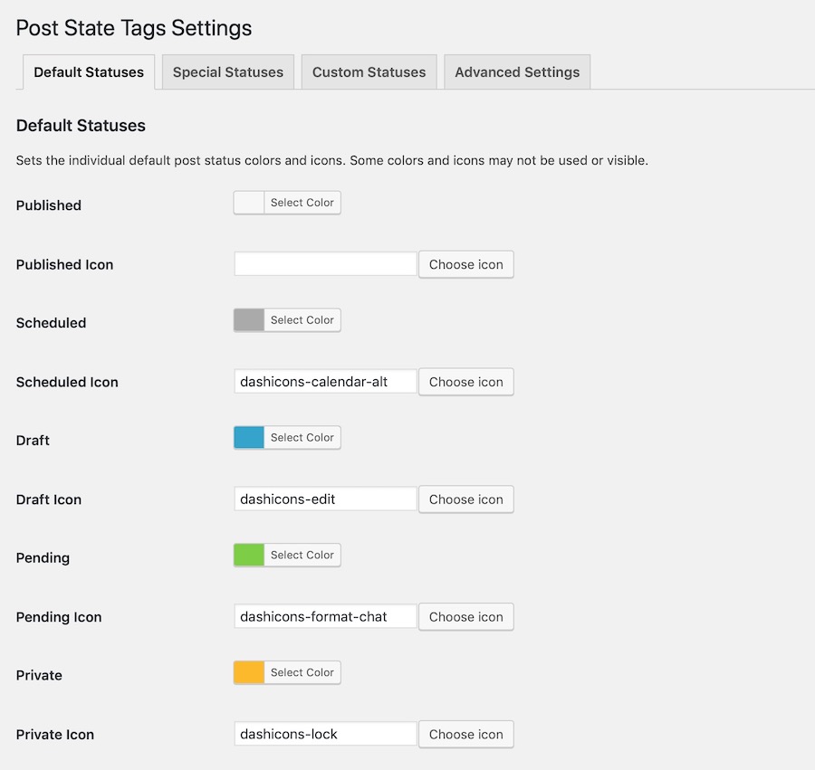 Screenshot showing the Settings interface where you can adjust settings like colors, icons