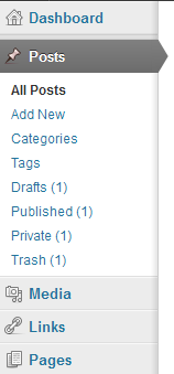 Post Status icons also appear with each status in the "All Posts" admin screen.