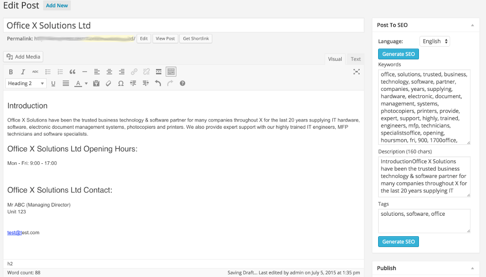 Post To SEO in post admin panel.