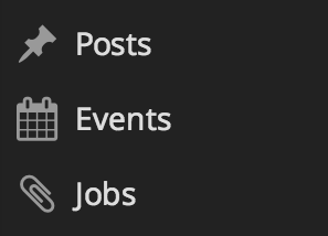 An example of a couple of icons next to the "Post" icon in a normal state