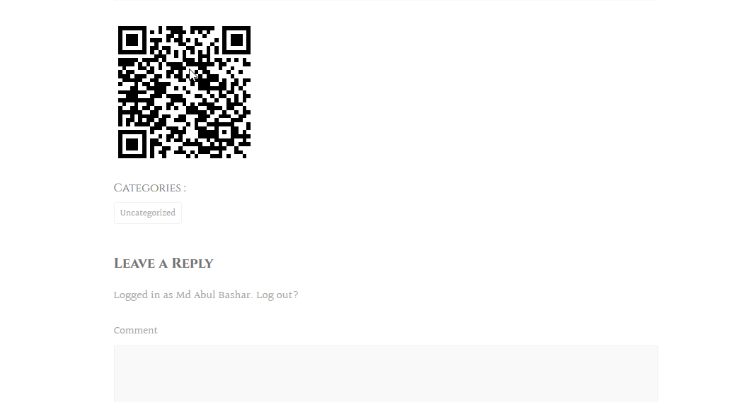 Show QR code after post/page content