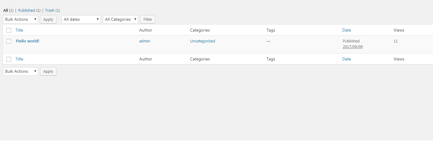 Post view count on post list page,