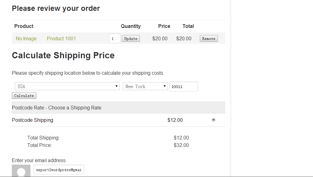 Front End Postcode Shipping Calculator