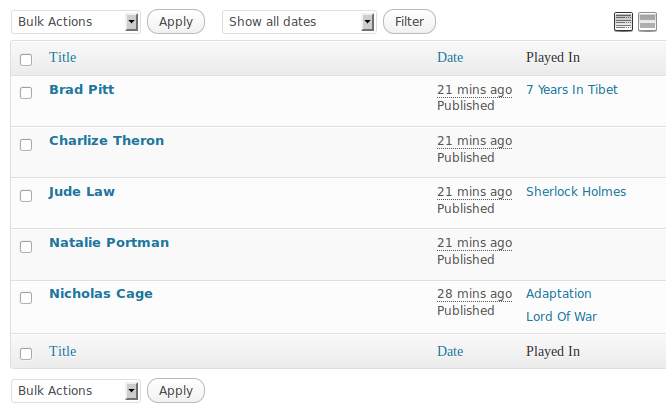 Admin column