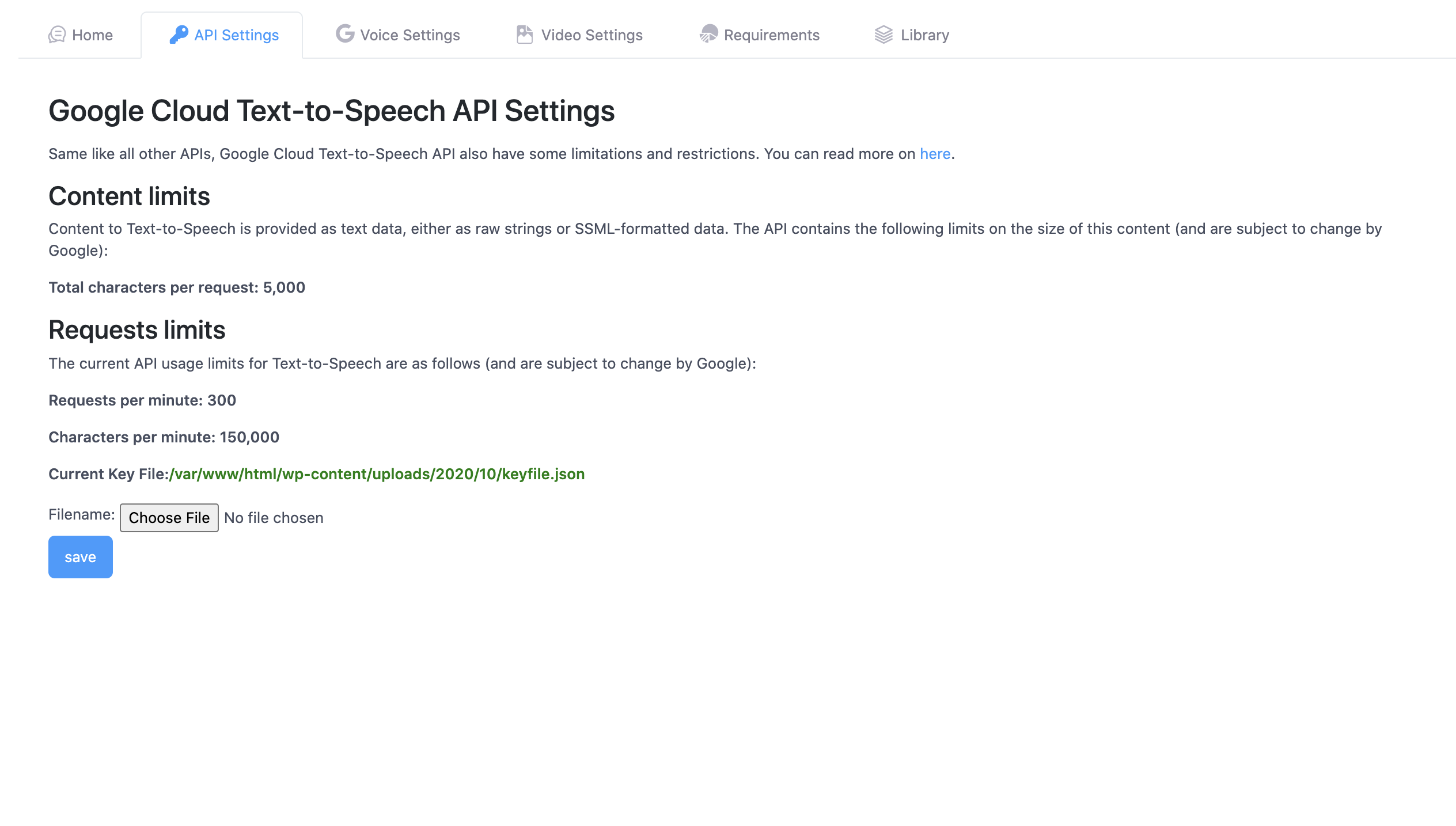 API Settings