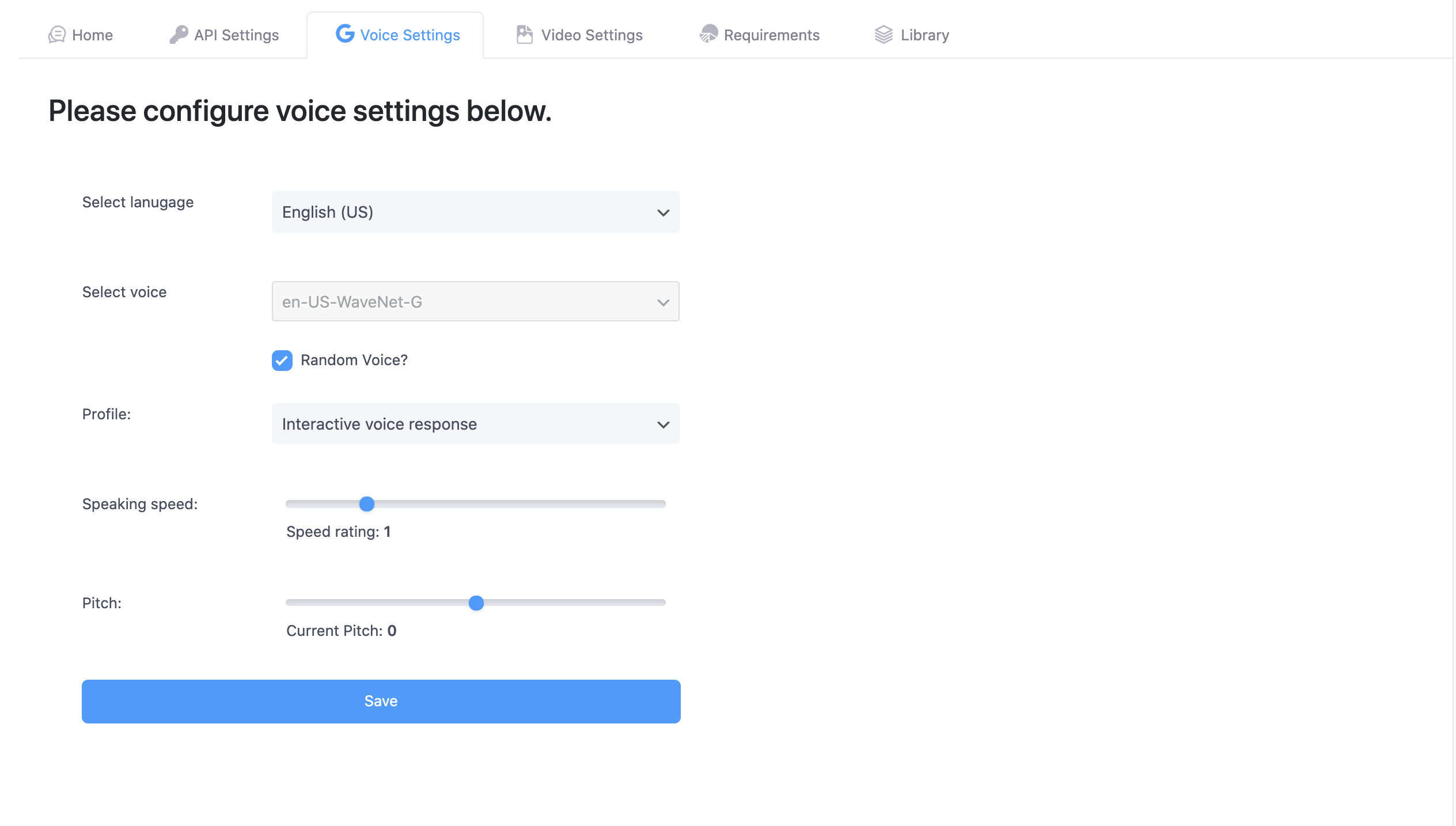 Voice Settings
