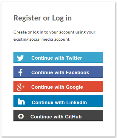 Social login - login form