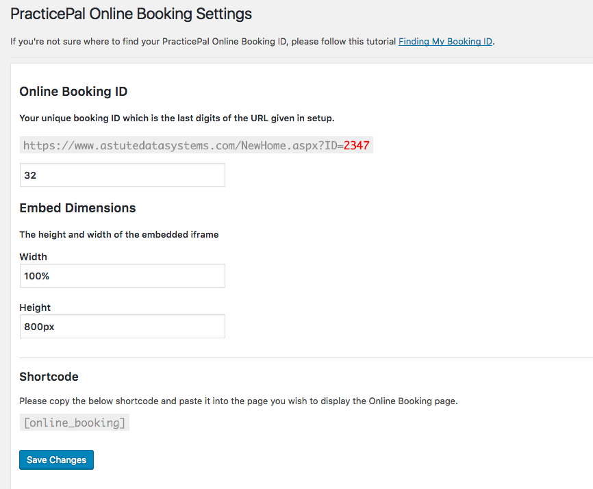 Plugin settings page