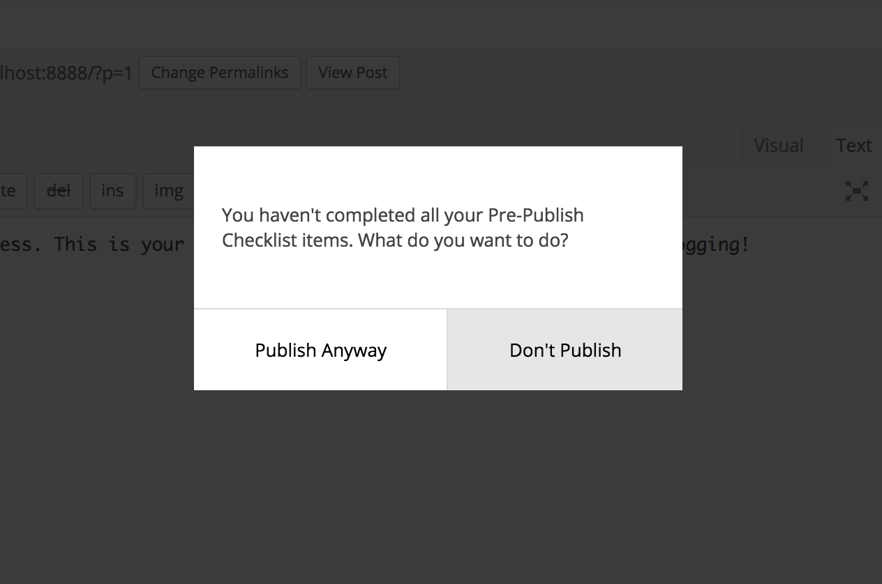 Warn the user that they have incomplete items.