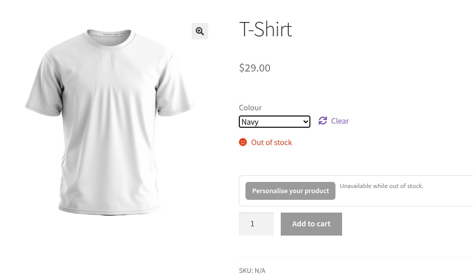 **Single Product Page:** The customer experience for launching the customizer from the single product page