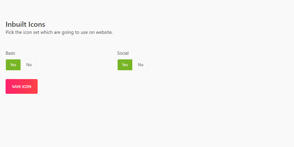 **Icon Manager.** You can choose what are the icon fonts going to choose.