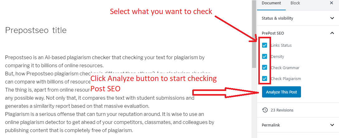 Start Checking Your Post SEO