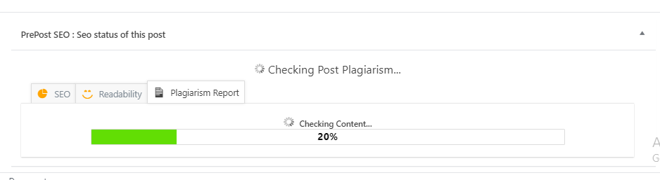 Checking start post content for Plagiarism