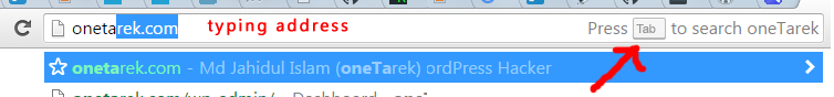 Typing website address - Live Example.