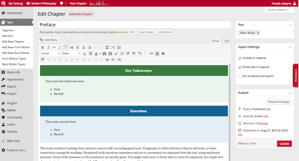 Textbook specific buttons with styling maintained throughout export routines