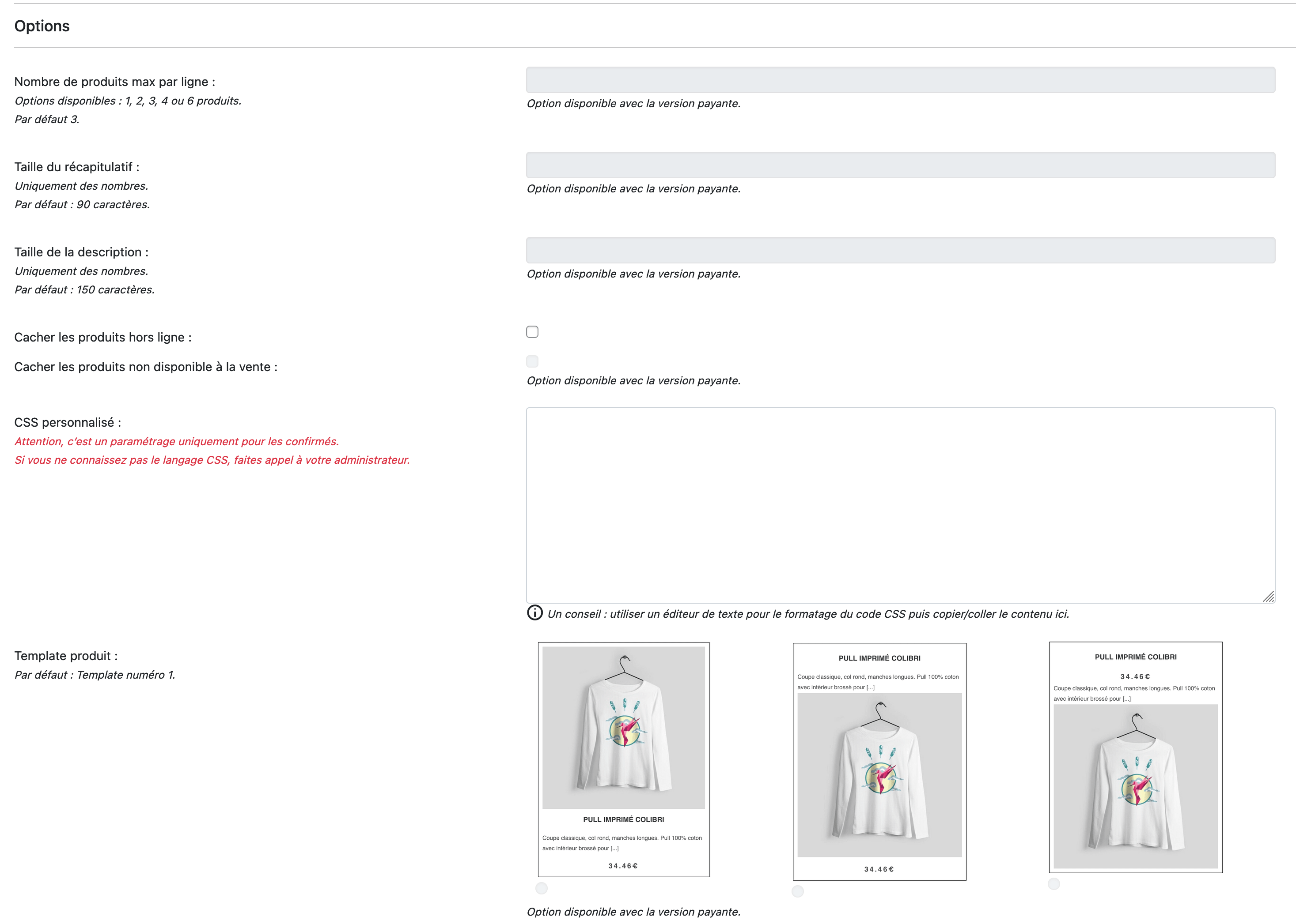 Fonctionnalités du module (2/2)