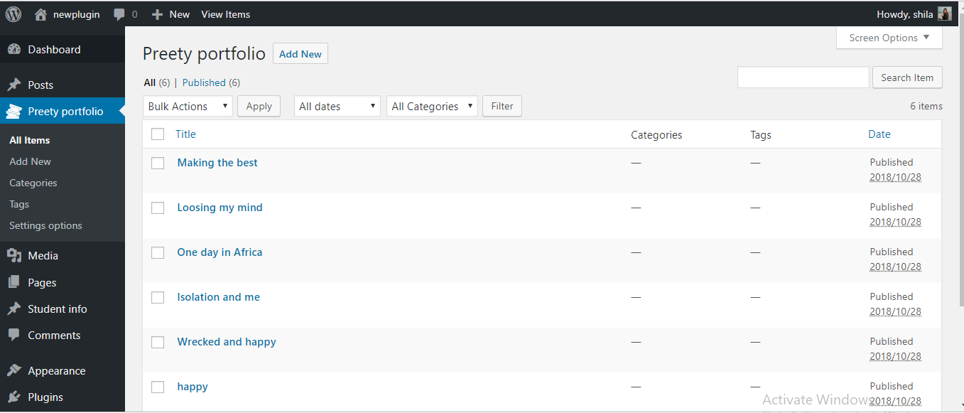 This is the first screen shot