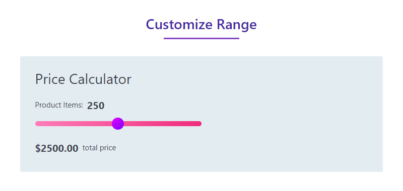 Customize Range