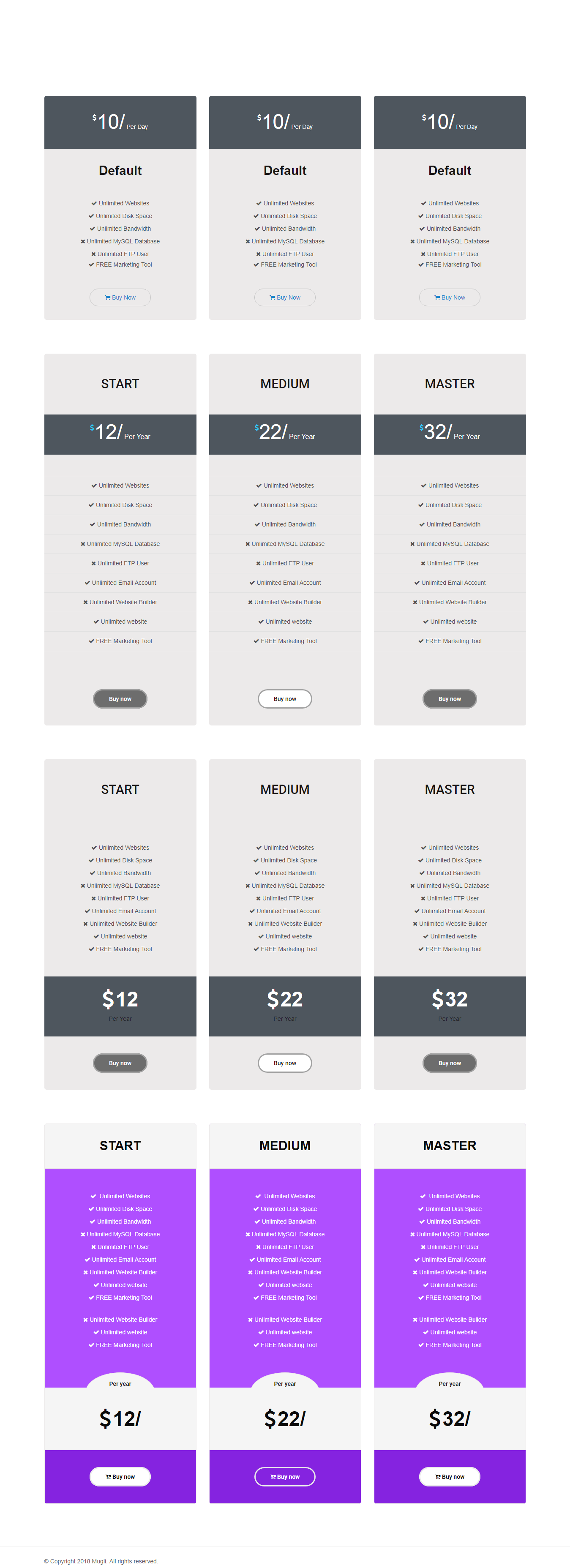 WP-Pricing table Plugin page