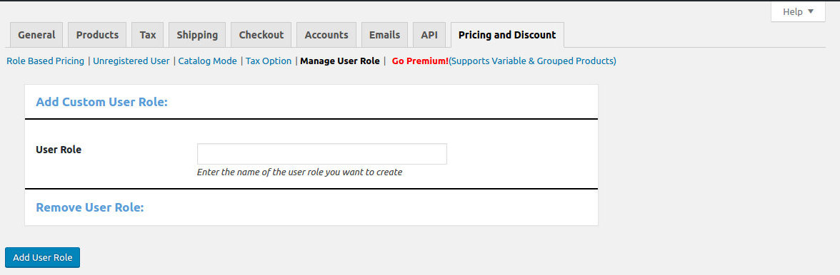 Manage User role