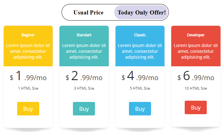 Most modern commercial WordPress pricing table template provide built in Pricing Tables builder