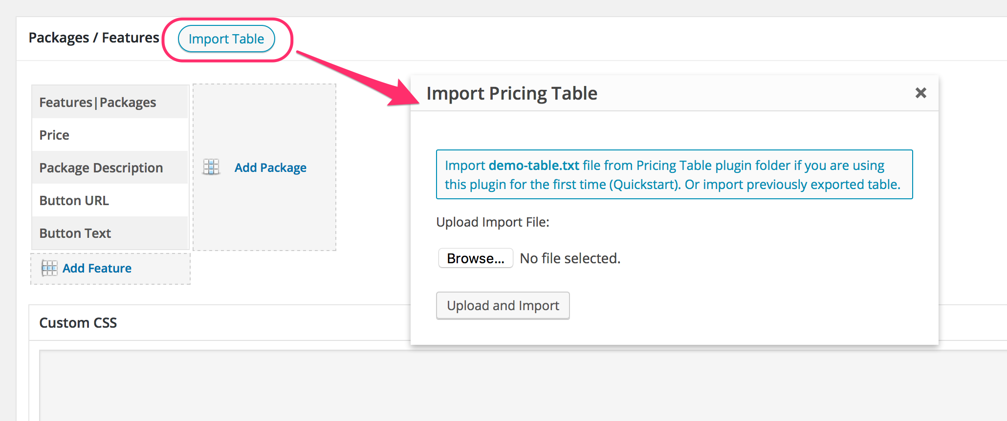 Import Table
