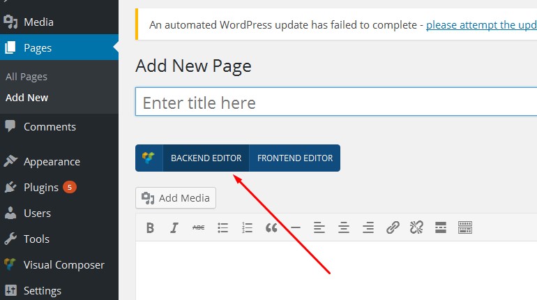 Click On Backend Editor