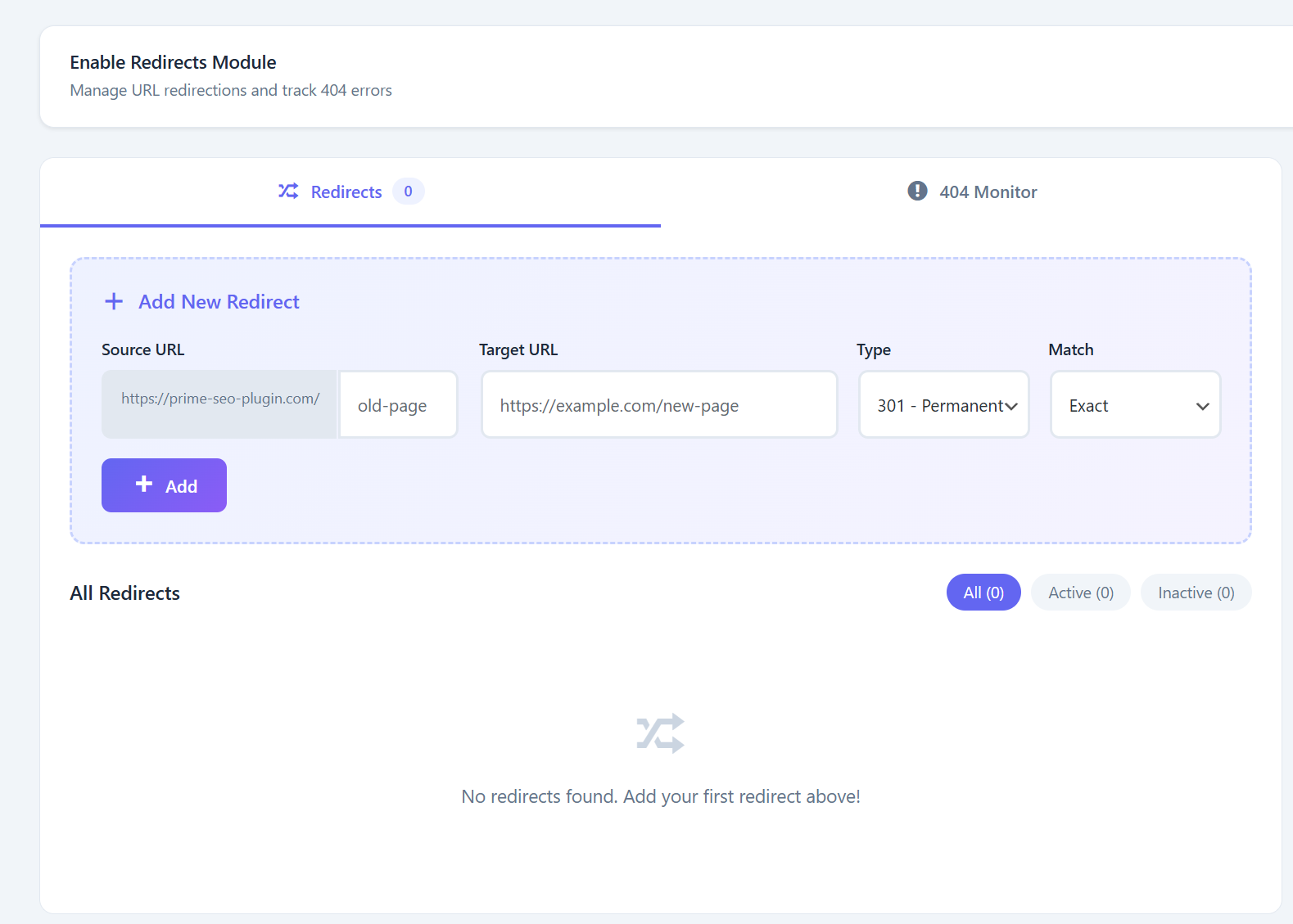 404 Monitor - Error tracking with one-click redirect creation