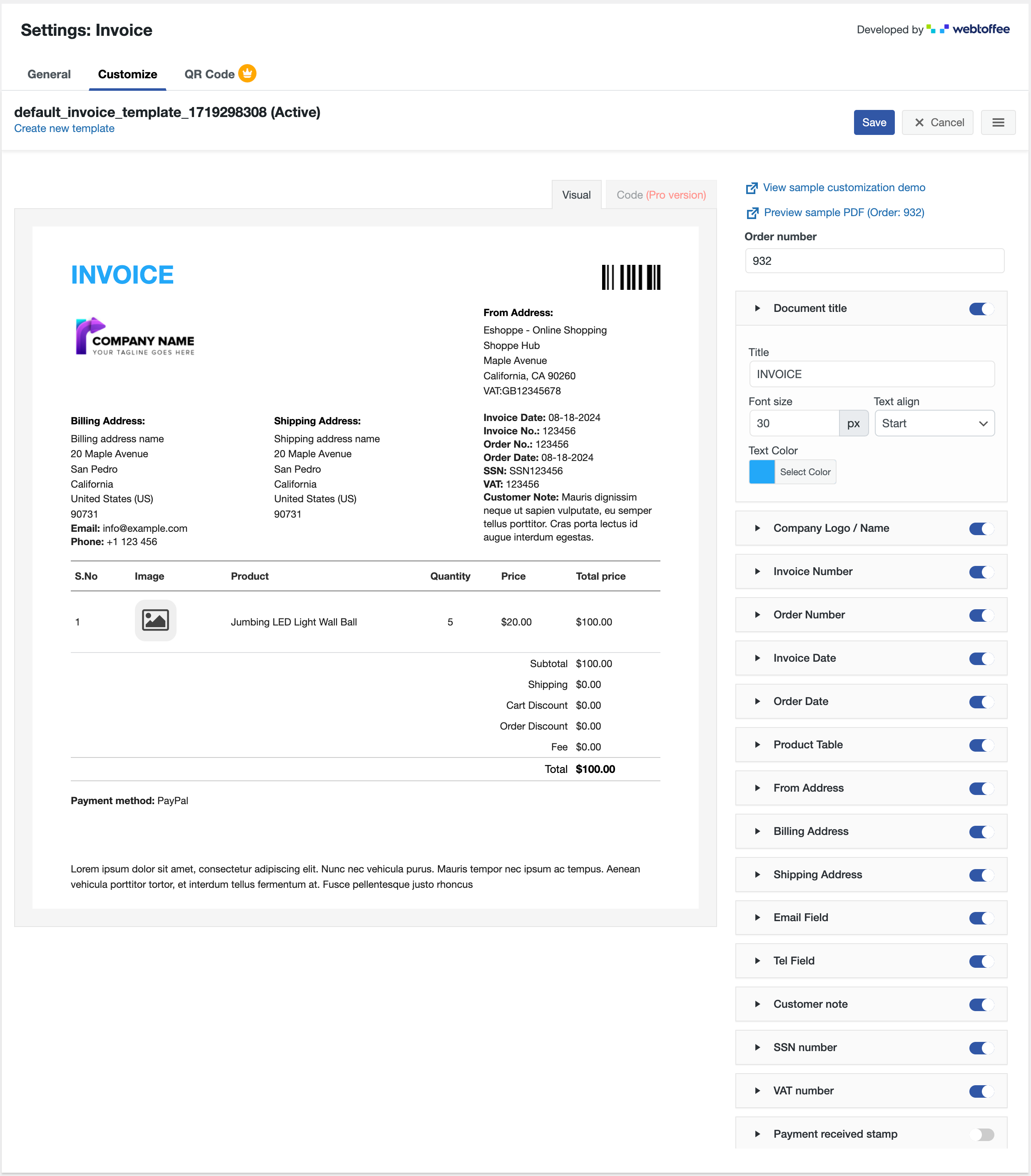 Shipping label