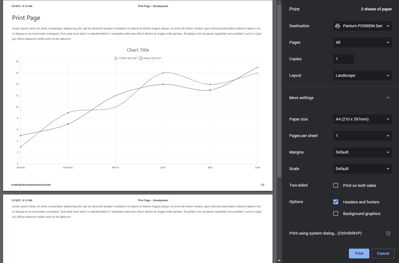Print Button - Rounded Pill