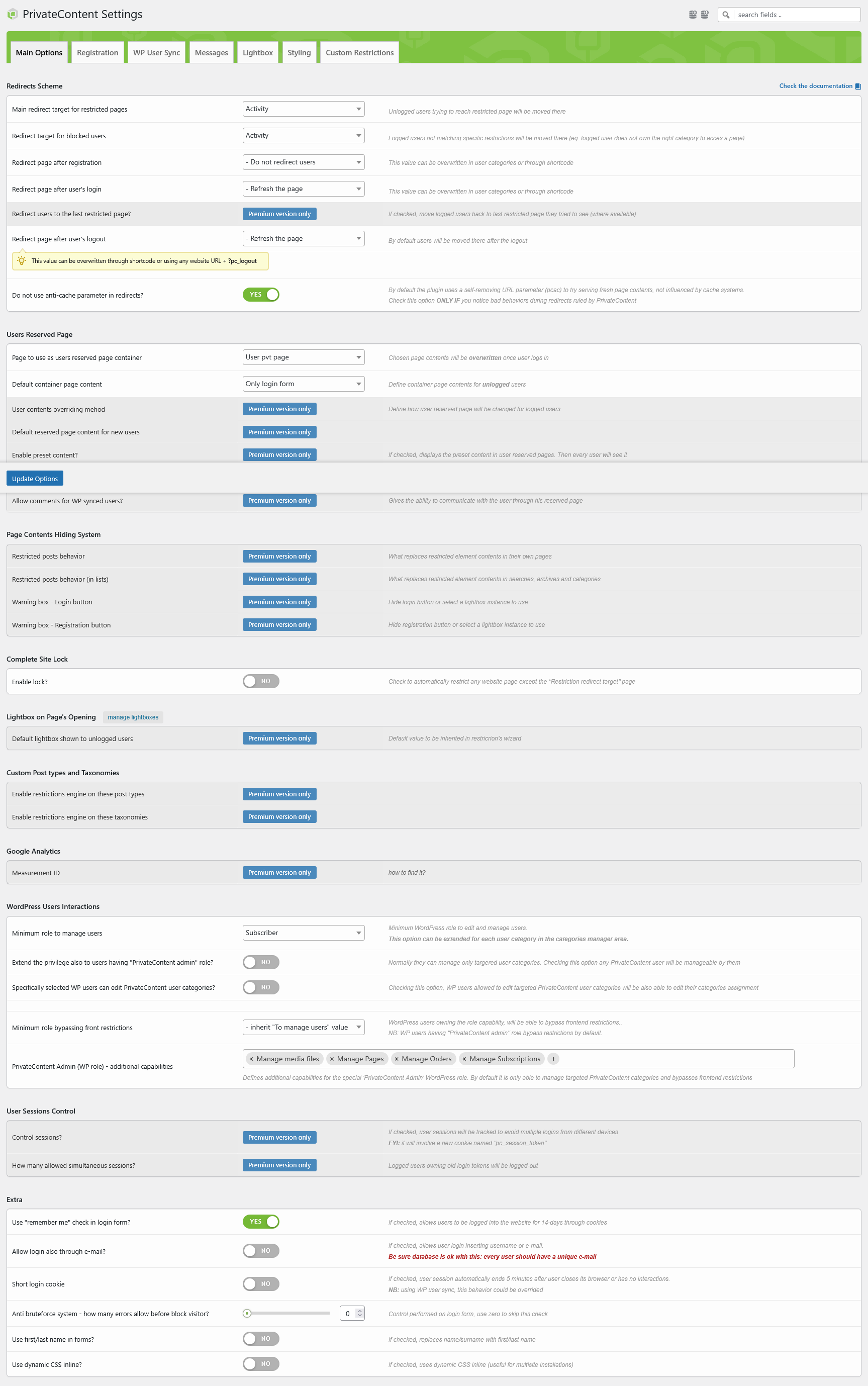 sectioned and fluid registration forms