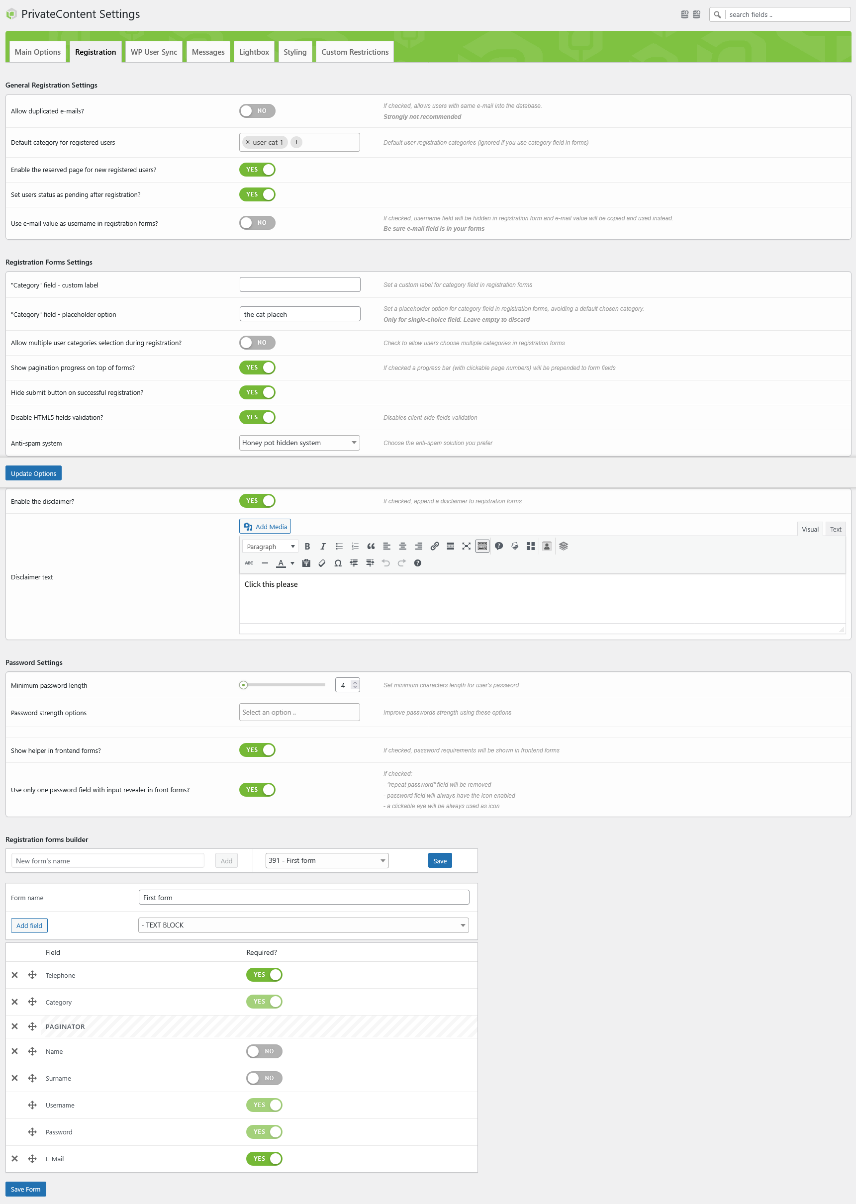 User deletion and logout boxes