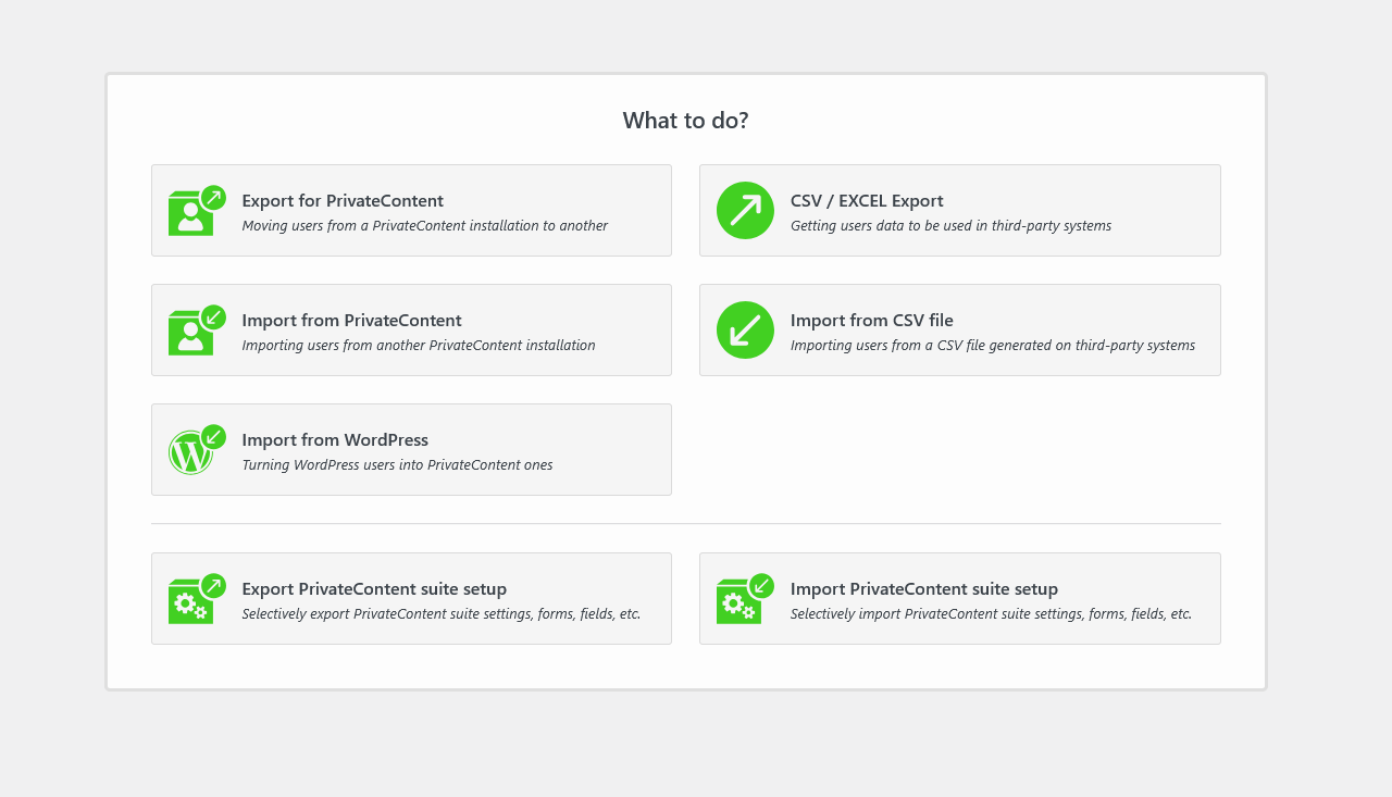 Backend user dashboard