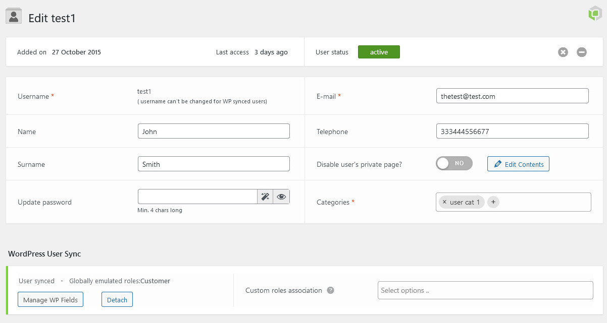 Registration settings