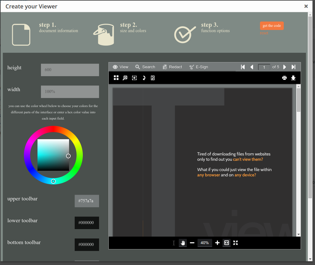 Prizm Viewer configuration options