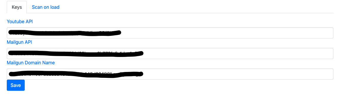 Third party APIs Settings