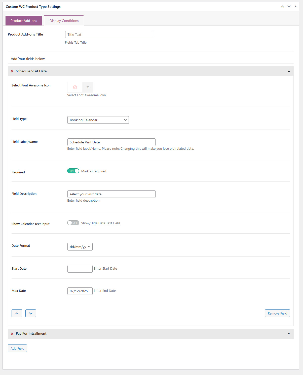 Admin: Booking Calendar Options