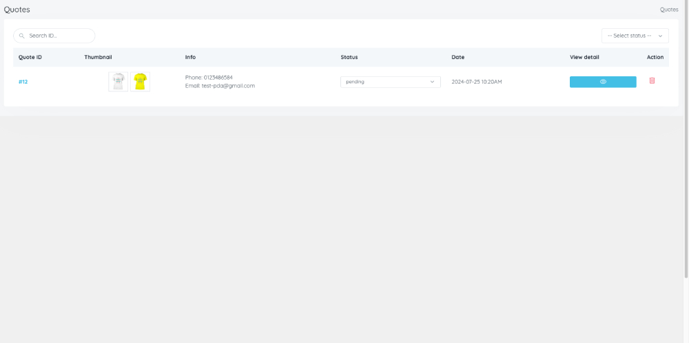 **Check order** - Check all information of design on order details of WooCommerce.