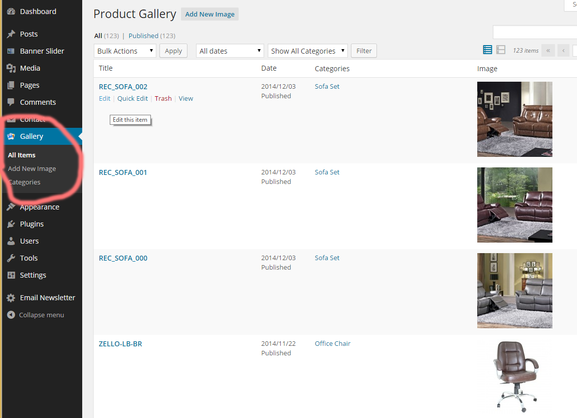 Product Image & Category Add/Edit/Delete through Admin Panel