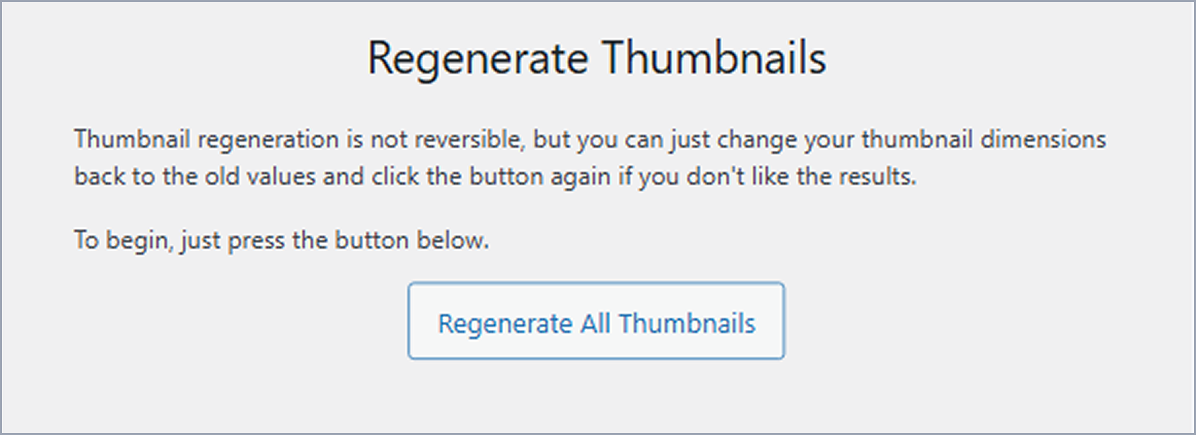 Regenerate Thumbnails