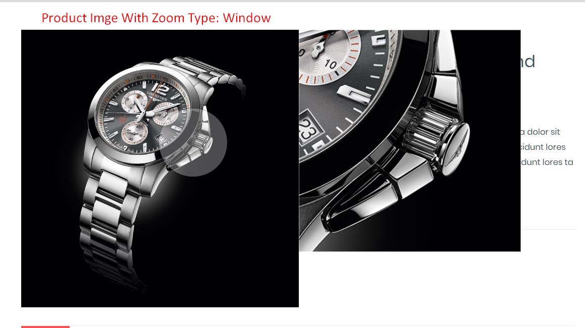 Product image with zoom type: window