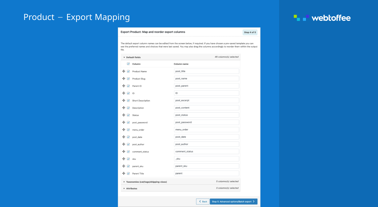 Import mapping for WooCommerce product import plugin