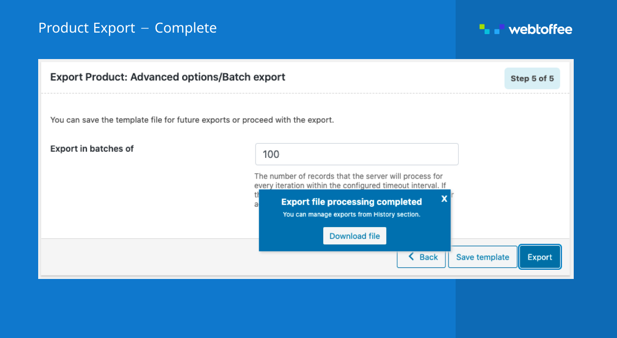 Save import template for WooCommerce product import plugin