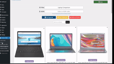 Choosing featured items in Comparison Control Panel