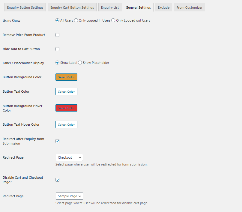 **Custom Form Fields** – Admin interface for adding custom fields to the enquiry form.